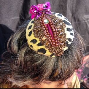 Leopard Print Beaded Hair Accessory